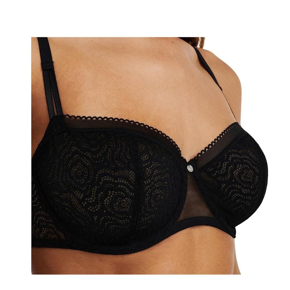 NWT Chantelle C Jolie Lace Demi Underwire Bra Black 34F